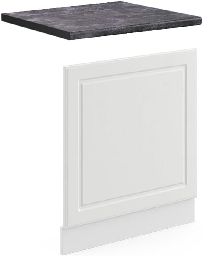 Keukenkast Frontpaneel Wit Landhuis Antraciet Werkblad 60 cm