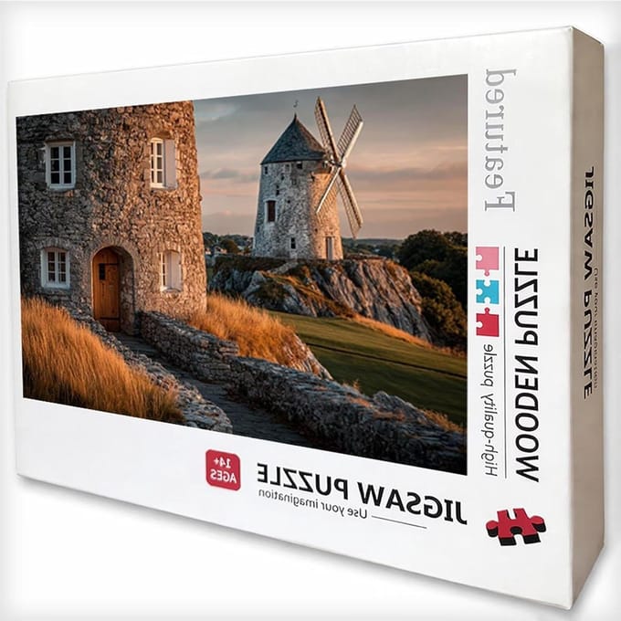 Architectuurpuzzel 3000 stukjes - Landschapspuzzel Houten - Ontspanning Thuis - Achterkant met Letters - 122 x 81 cm - Architectuur