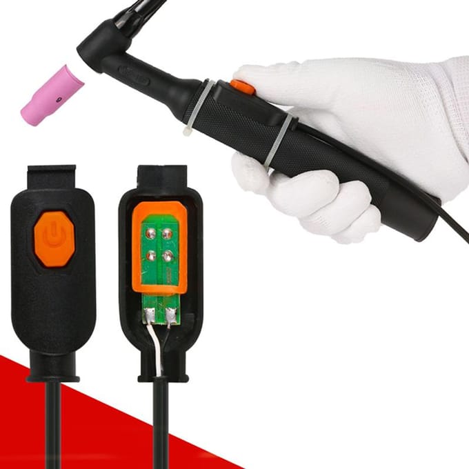 Elektrische Micro Knop TIG Schakelaar Trigger Onderdeel Past WP9 WP17 WP18 WP20 WP26 QQ150 Plasma Snijbrander Lasapparaat 1st Black