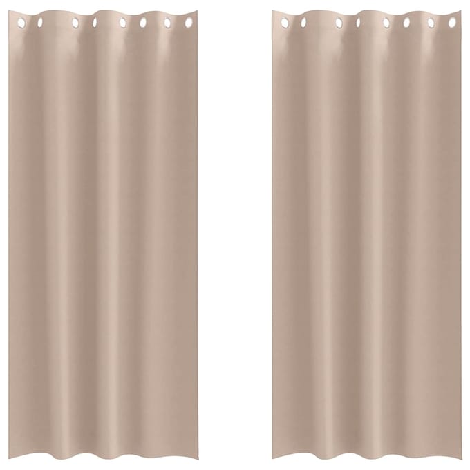 vidaXL - Blackout - Gordijnen - met - Ringen - 2 - st - Taupe - 260 - x - 140 - cm - Polyester