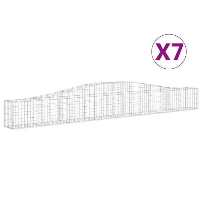 vidaXL - Schanskorven - 7 - st - gewelfd - 400x30x40/60 - cm - ijzer