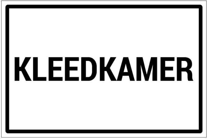 Kleedkamer bord | gecoat dibond materiaal | 30 x 20 cm