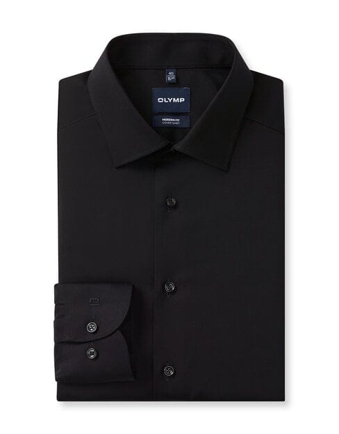 OLYMP Luxor Overhemd, Modern Fit, New Kent, Zwart