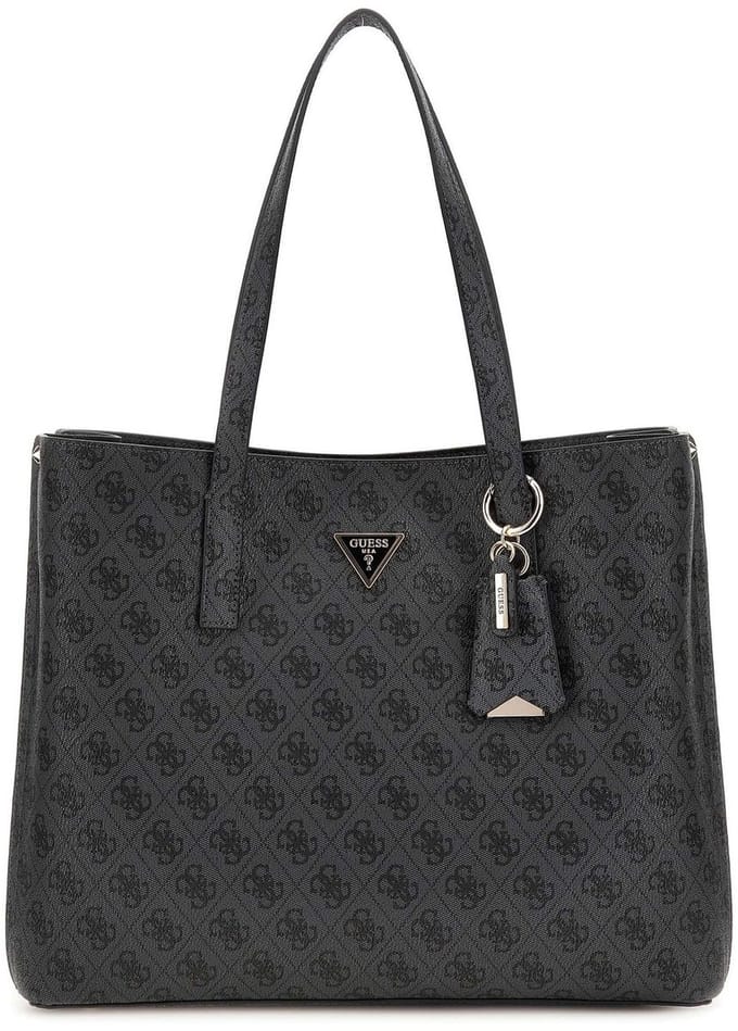 GUESS schoudertas Meridian II Girlfriend Tote Bag Coal Logo donkergrijs