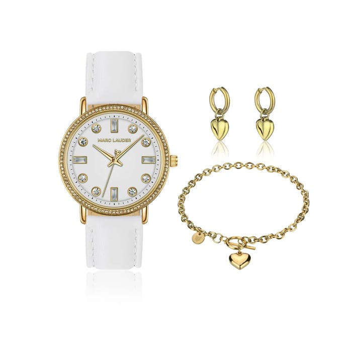 Leren krokodillenhorloge voor dames Marc Lauder Paris