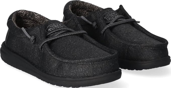 HEYDUDE - Wally Youth Jongens Instappers Basic Black - Maat 33