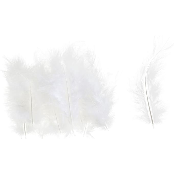 Maraboe veren, ca. 15 stuks - Wit