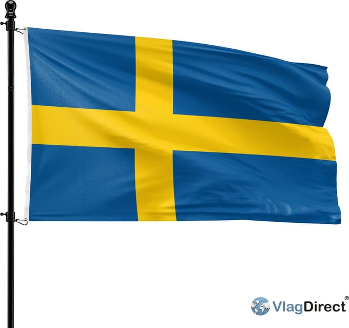 VlagDirect - Zweedse vlag - Zweden vlag - 90 x 150 cm.