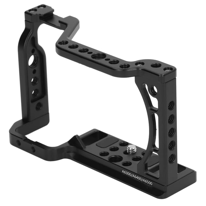 Beschermframe Camera Aluminiumlegering Antislip Onderkant Camera Kooi voor A6500 A6400 A6300 A6000 black