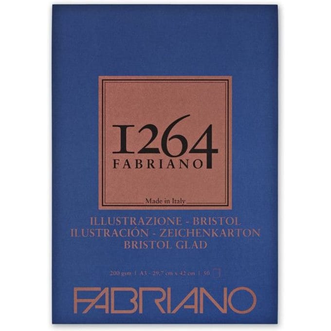 Bloc Papier Bristol 1264 A3 200g 1 côté collé 50 feuilles 29,7x42 cm