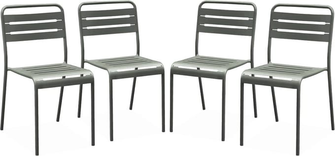 sweeek - Set van 4 tuinstoelen metaal - amélia