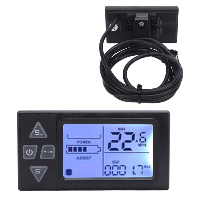 Elektrische LCD Display Meter 861 Regenbestendig Elektrisch LCD Display Bedieningspaneel voor Elektrische Scooter black