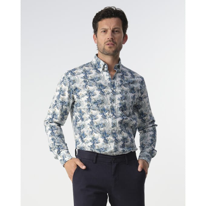 Campbell Casual Overhemd Donkerblauw Heren