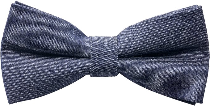 Diepblauwe Denim Voorgebonden Vlinderdas