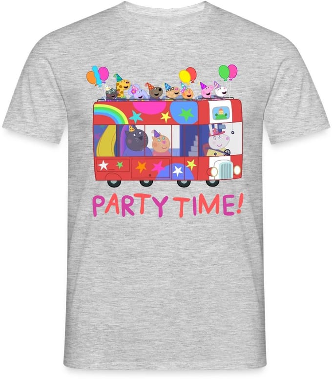 Peppa Pig Design Party Time Met Peppa T-Shirt Heren