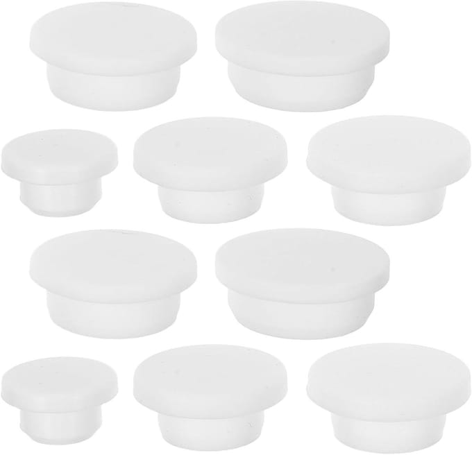 Siliconen Afvoerpluggen - Badstop Set - Lekkages Dichten - Veelzijdige Maten - 10 Stuks - Wit