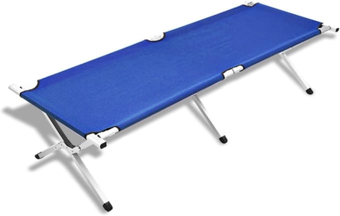Opklapbed - Draagbaar bed - Vrije tijd buiten - Ruimtebesparend ontwerp - 190x62x42CM - Grijs