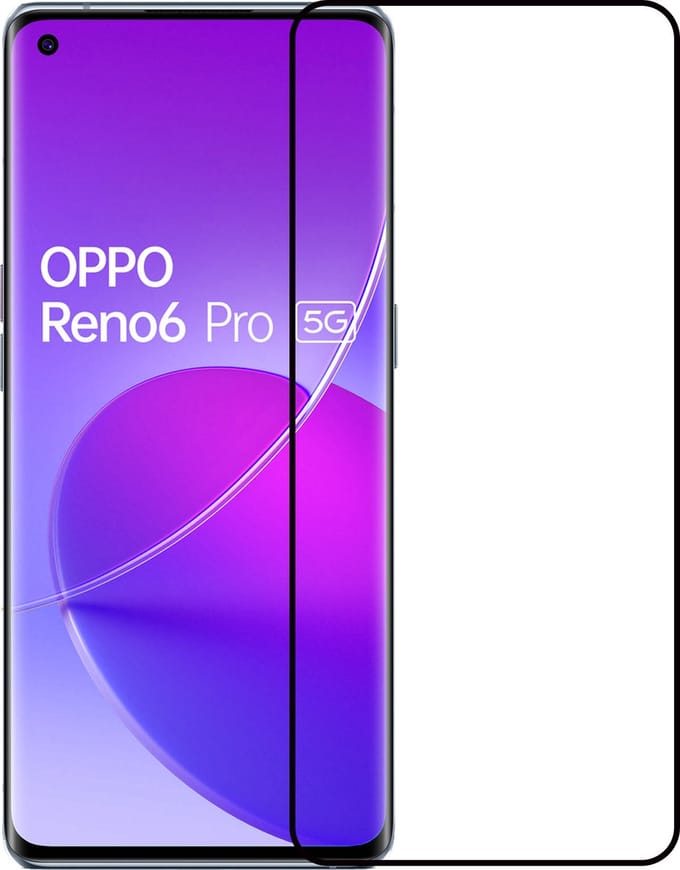 Screenprotector Geschikt voor OPPO Reno 6 Pro - Full Cover - Beschermglas - Gehard Glas - Tempered Glass - Screen Protector