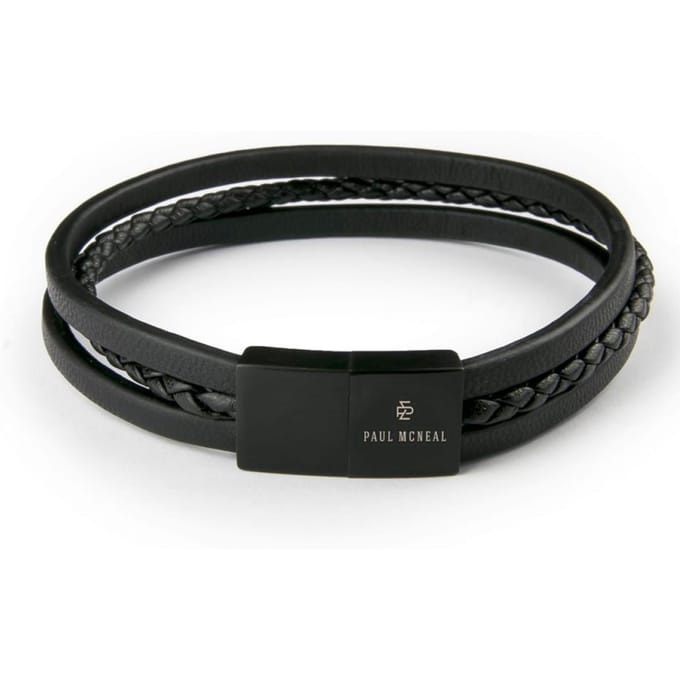 Paul McNeal MB0002BB Lederen Armband Lengte 21cm