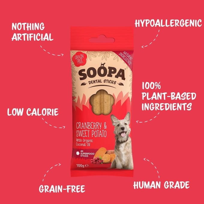 Soopa Dental Sticks Cranberry & Sweet Potato