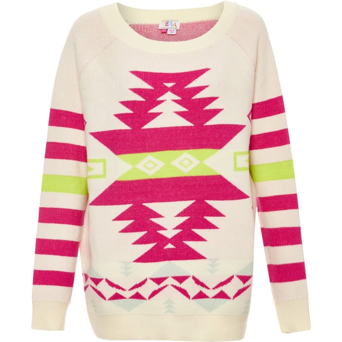 IZIA Jumper Dames GEBROKEN WIT FUCHSIA