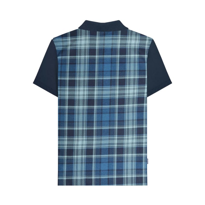 Lambretta Heren Klassiek Geruit Polo Shirt (Marine)