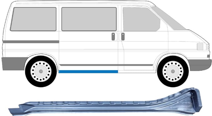 Schuifdeur dorpel reparatiepanel voor Volkswagen Transporter T4 1990-2003