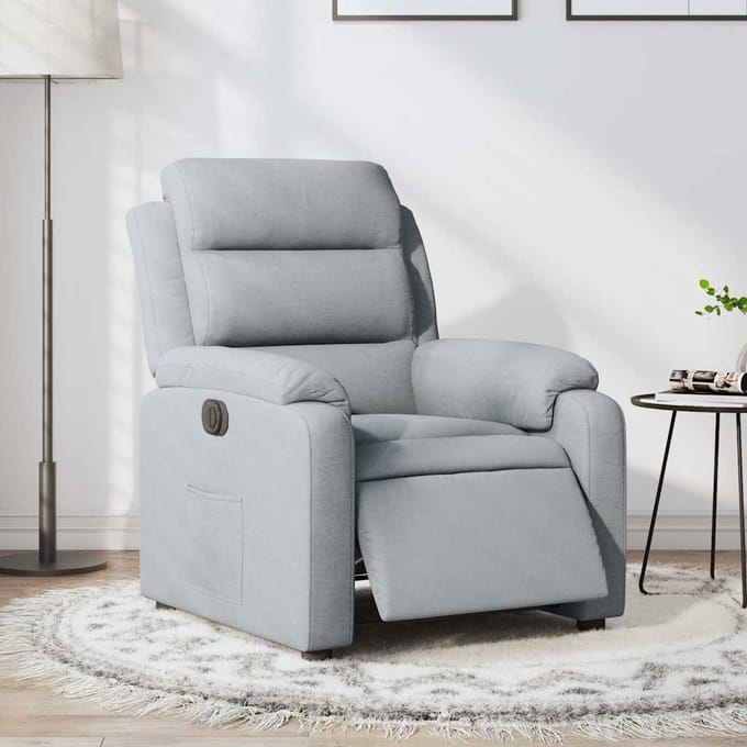 vidaXL - Fauteuil - elektrisch - verstelbaar - stof - lichtgrijs
