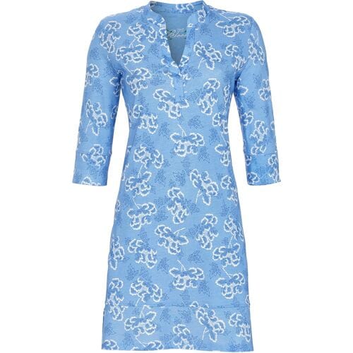 Gebloemd Ringella nachthemd blauw - Blauw - Maat - 48