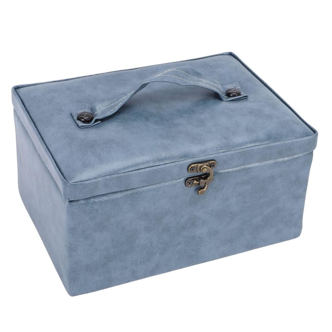 Panier de Couture Kit de Fournitures Boîte de Rangement Multifonctionnelle de Bureau Organisateur Conteneur pour les Passionnés gray