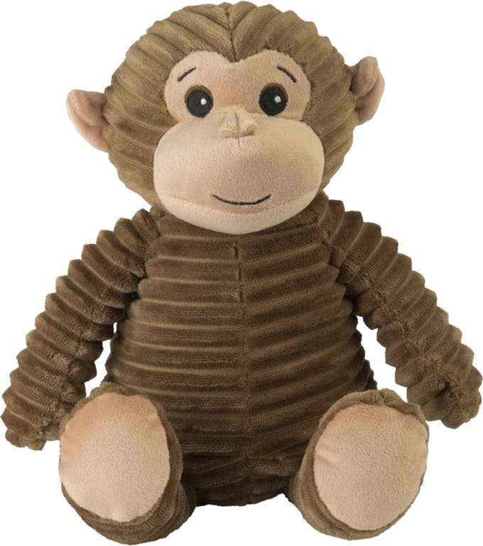 Warmies warmte/magnetron knuffel aap - bruin - 30 cm - pittenzak - opwarm knuffel