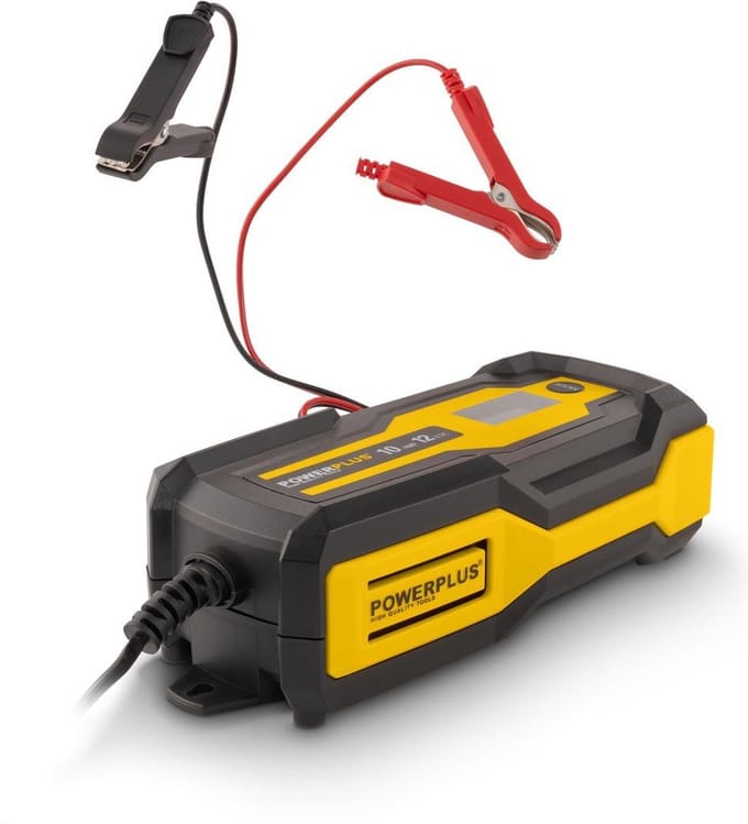 Powerplus slimme lader POWX4207, 12V batterijen, 3 - 200 Ah, druppellader, wintermodus, acculader voor auto