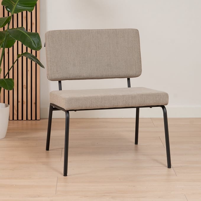 Bronx71® Scandinavische fauteuil Espen taupe gerecyclede stof