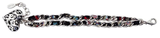 Behave - Armband bloemenkoord met hartbedel - Romantische stijl