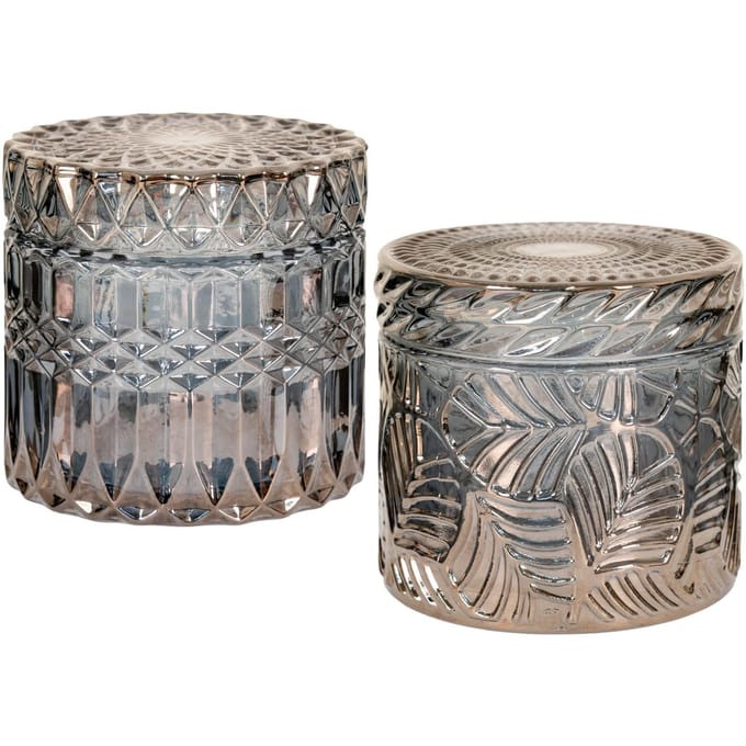 Ronde gerookte glazen potten House Nordic (x2)