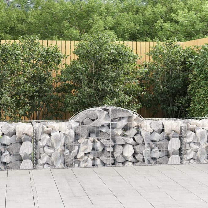 vidaXL - Schanskorven - 30 - st - gewelfd - 200x50x60/80 - cm - ijzer