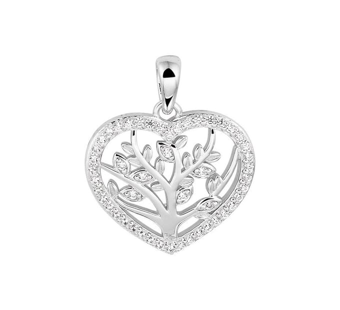 Zilver Gerhodineerde Hanger hart levensboom 1333432