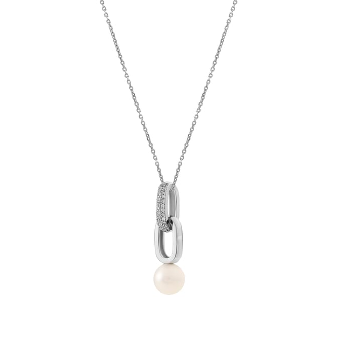 Orphelia Dames 925 Sterling Zilveren Hanger met Ketting - Wit ZH-4451
