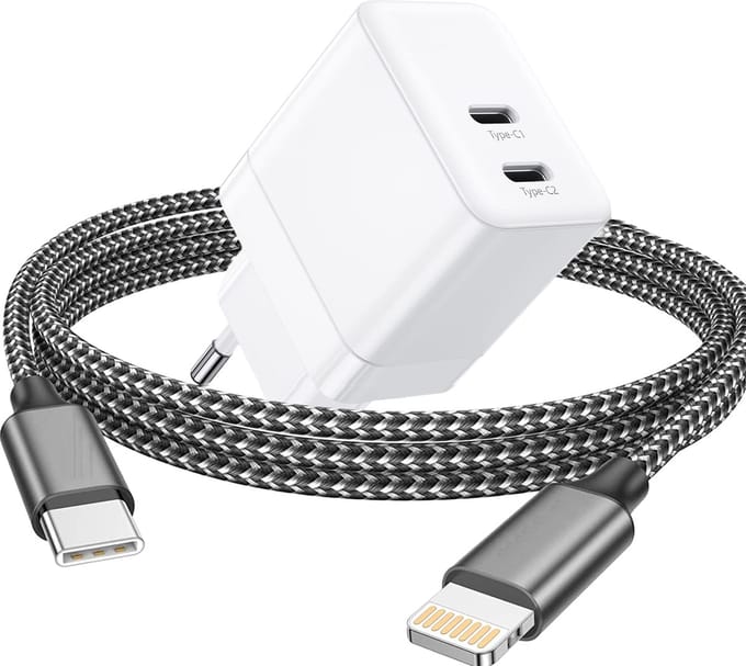 Snellader geschikt voor iPhone - Oplader geschikt voor iPad - 3 Meter - Usb C Adapter - 35w - Dynamische Snellader - Usb C Power Adapter - Dubbele usb C Oplader