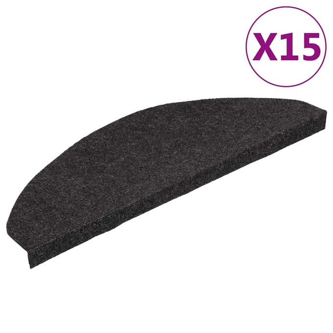 vidaXL - Trapmatten - zelfklevend - 15 - st - 65x22,5x3,5 - cm - zwart