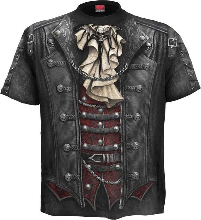 Spiral Heren Tshirt -S- GOTH WRAP Zwart