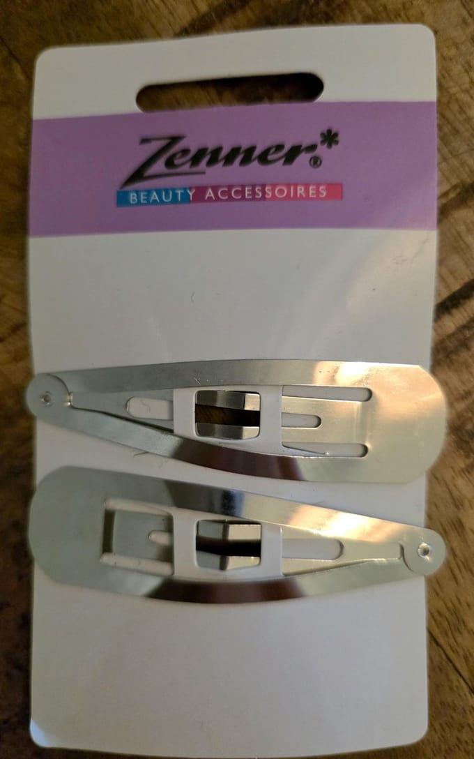 Zenner - 2 clicclacs - click clack haarspelden groot - zilver - 7cm - haarspeld glad