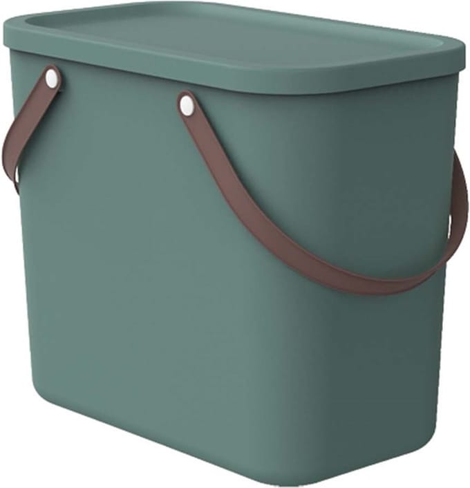 Rotho - Prullenbak van 25L - Opbergcontainer - Donkergroen