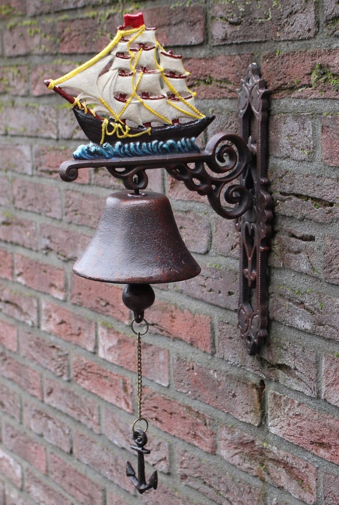 Gietijzeren deurbel zeilboot