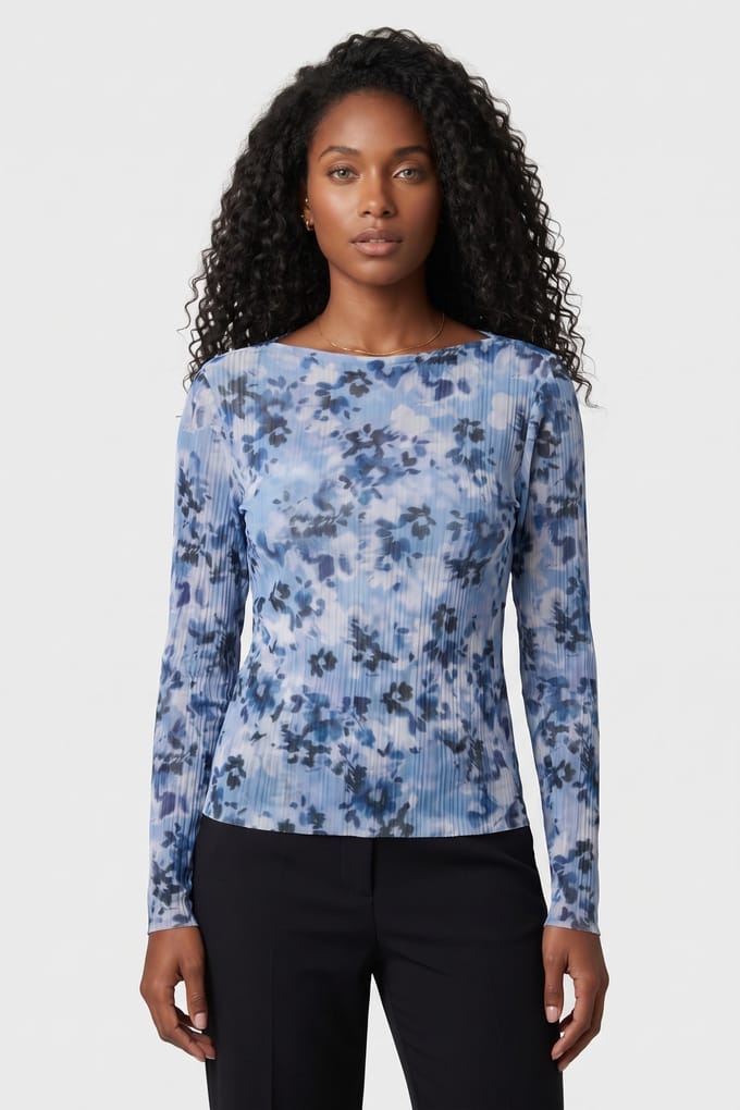 & Other Stories St Yvonne Mesh Top Blue Größe: S | Hemden Outlet | Damen | Blau