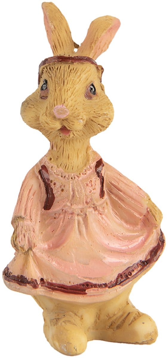 Clayre & Eef Decoratie Beeld Konijn 3x3x5 cm Bruin Kunststof