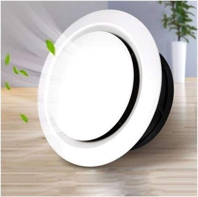 Ventilatierooster - Luchtrooster - Luchtcirculatie - Verstelbaar ontwerp - 75 mm - Wit