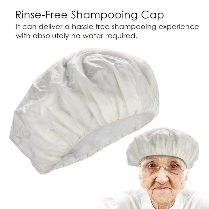 Rinse free Shampooing Cap with Conditioner Waterless Hair Cleansing Cap for Elderly Pregnant gray