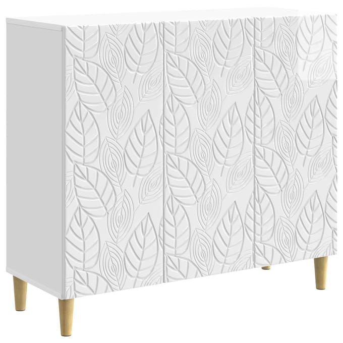 vidaXL - Dressoir - Hoogglans - Wit - 89 - x - 34,5 - x - 80 - cm - Bewerkt - hout