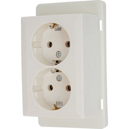 Power 2-voudige WCD deksel - crème - voor universele lasdozen - 125x73x52 mm
